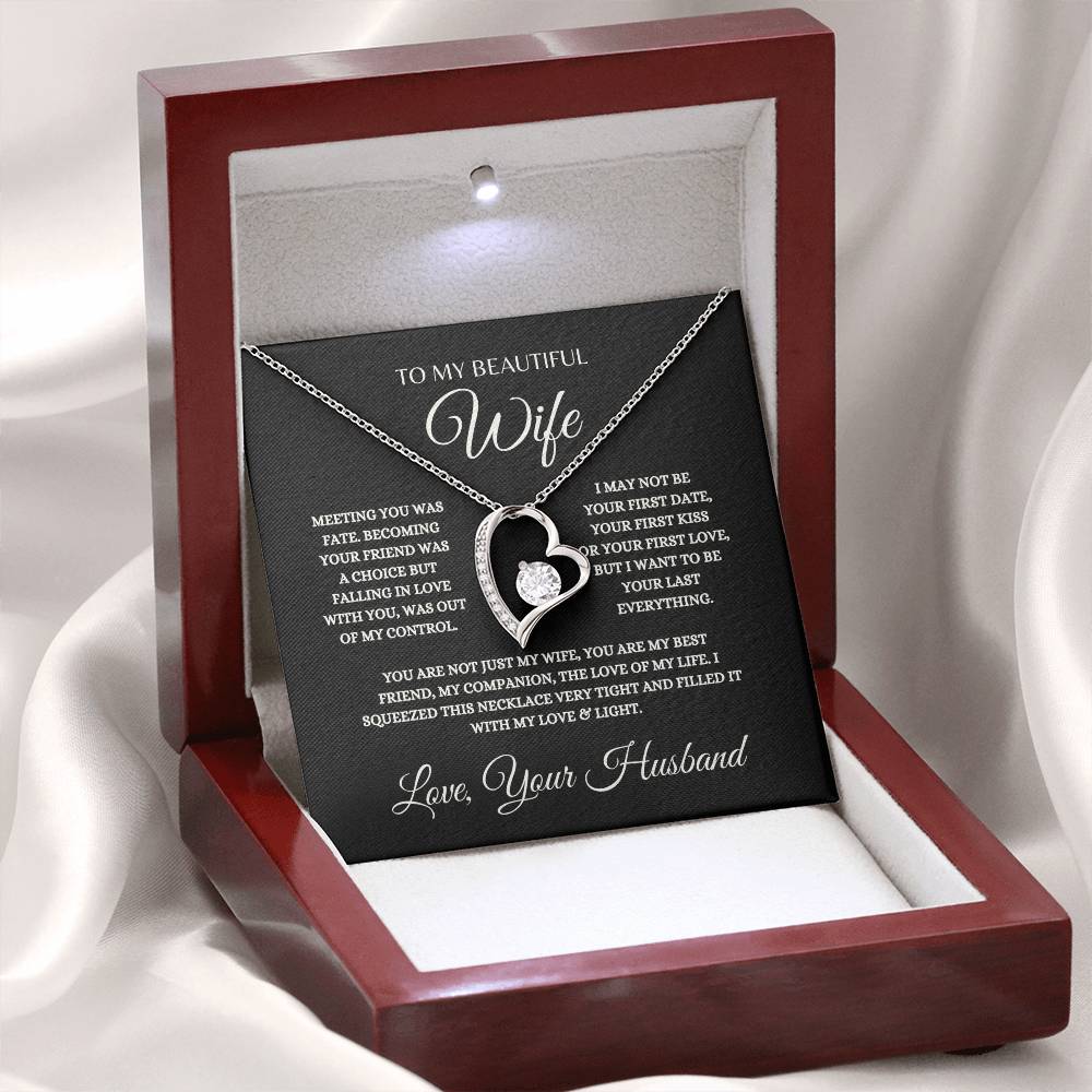 To My Beautiful Wife- B ( Love Knot Necklace)