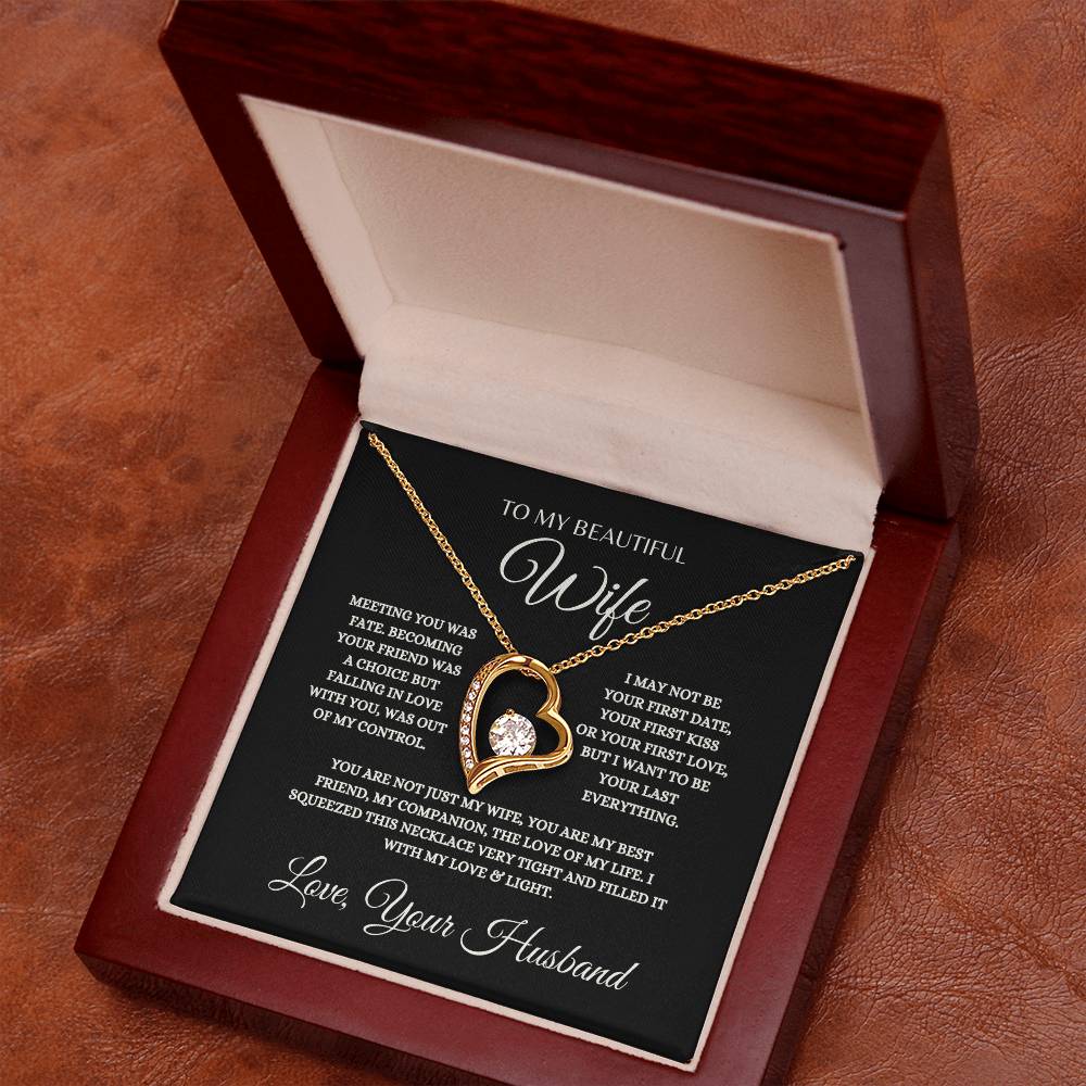 To My Beautiful Wife- B ( Love Knot Necklace)