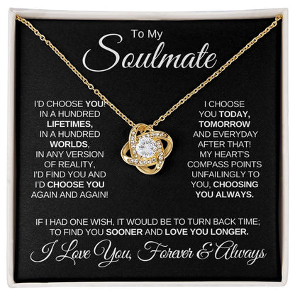 To My Soulmate/Black (Love Knot Necklace)