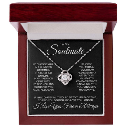 To My Soulmate/Black (Love Knot Necklace)