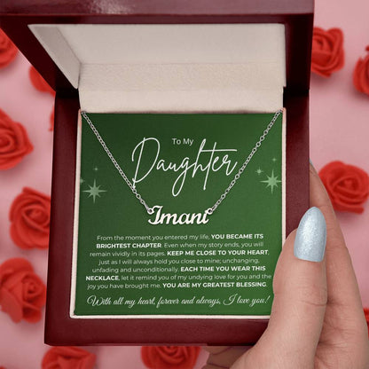 To My Daughter Name Necklace (green)