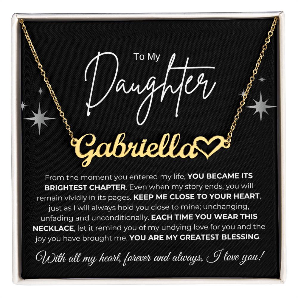 To My Daughter  Name Necklace