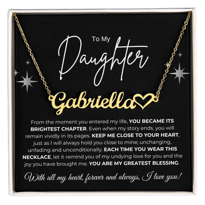 To My Daughter  Name Necklace