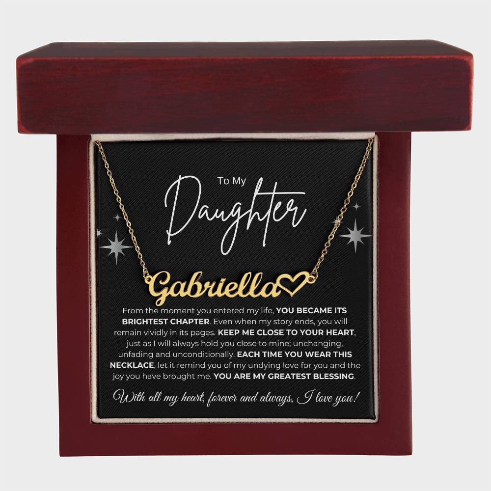 To My Daughter  Name Necklace