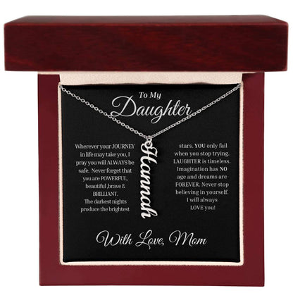 To My Daughter Name Necklace (from Mom)