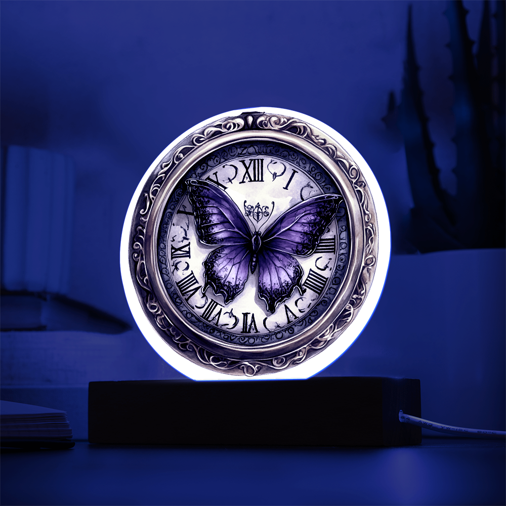 Vintage Watch w/ Butterfly-Circle Acrylic Plaque