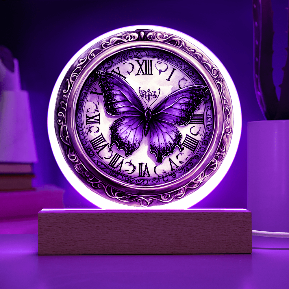 Vintage Watch w/ Butterfly-Circle Acrylic Plaque