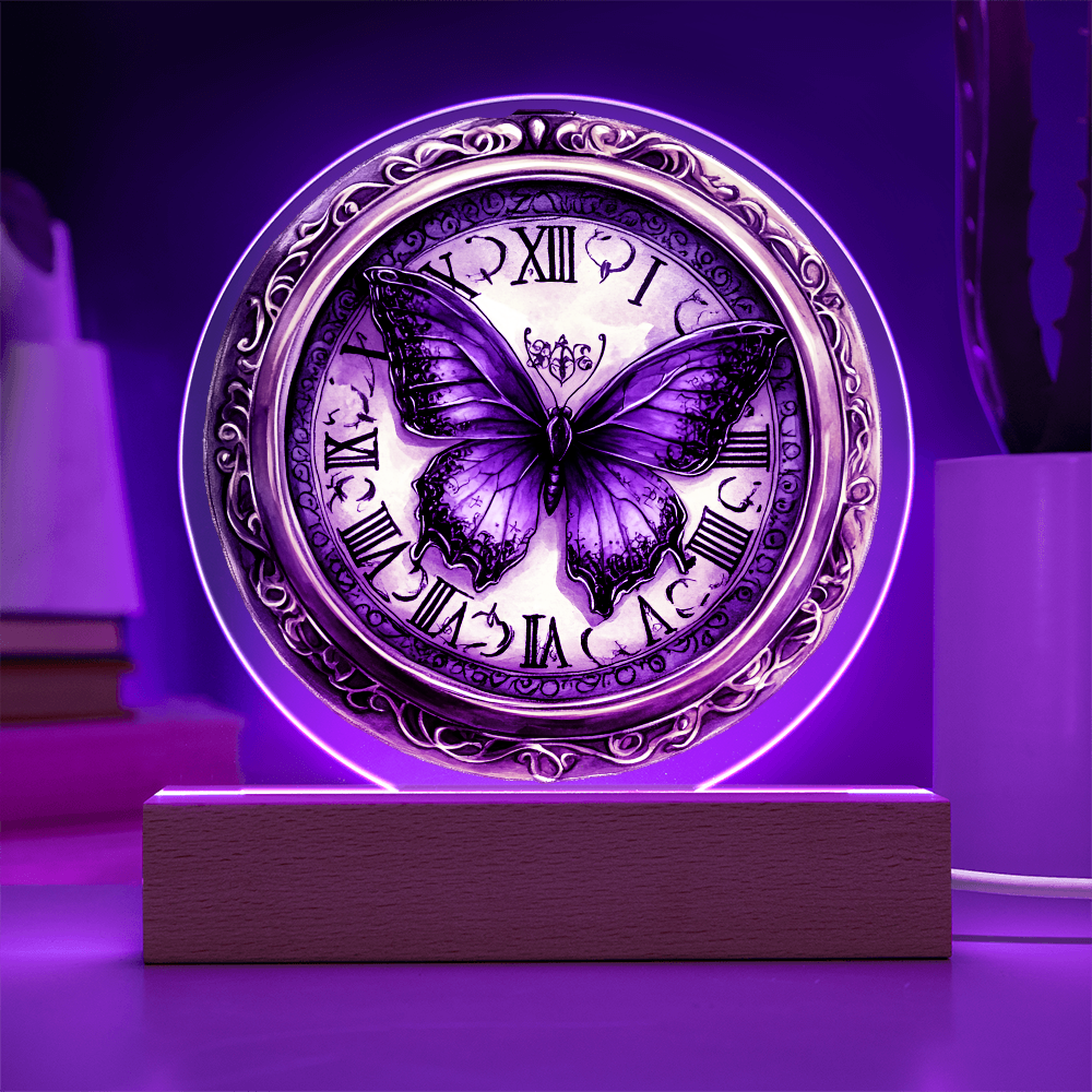 Vintage Pocket Watch Circle Acrylic LED Plaque