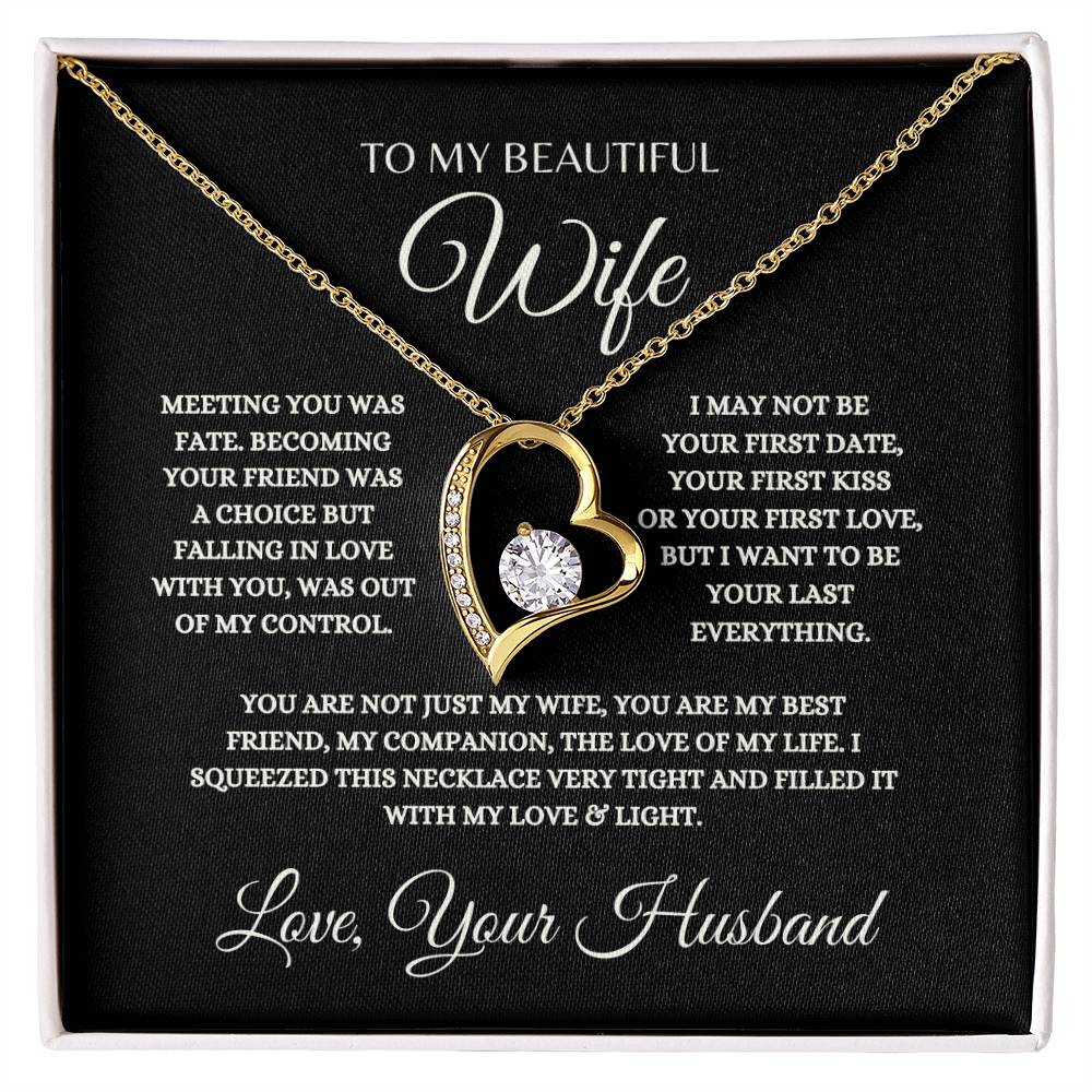 To My Beautiful Wife- B ( Love Knot Necklace)