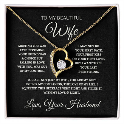 To My Beautiful Wife- B ( Love Knot Necklace)