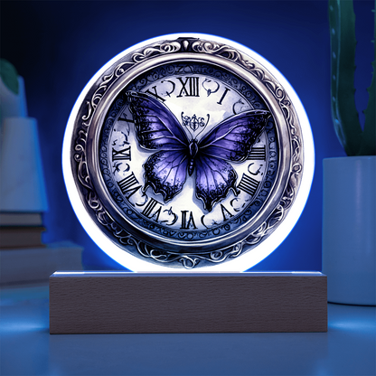 Vintage Watch w/ Butterfly-Circle Acrylic Plaque
