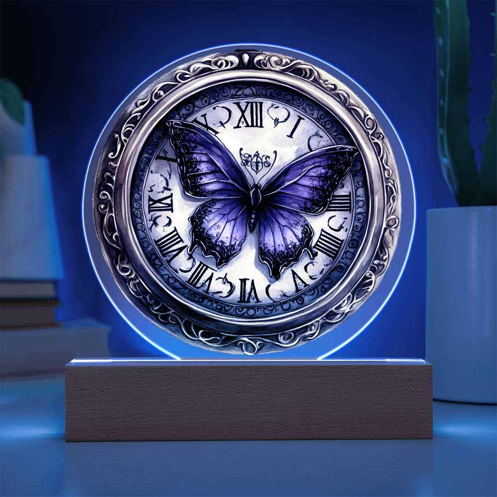Vintage Pocket Watch Circle Acrylic LED Plaque