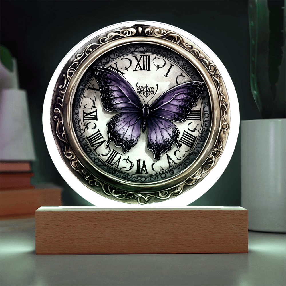 Vintage Watch w/ Butterfly-Circle Acrylic Plaque